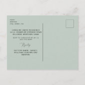 セージ素朴リーフ白フローラブライダルシャワー ポストカード (裏面)