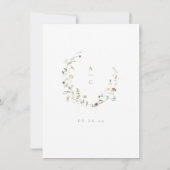 セージ素朴ワイルドフラワー結婚ボホの詳細カード 招待状 (裏面)