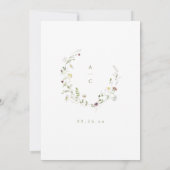 セージ素朴ワイルドフラワー結婚ボホの詳細カード 招待状 (裏面)