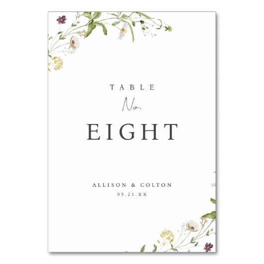 セージ素朴ワルドフラワー結婚ボホのテーブル番号 テーブルナンバー (裏面)