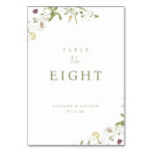 セージ素朴ワルドフラワー結婚ボホのテーブル番号 テーブルナンバー (正面)