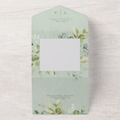 セージ素朴自然の緑の夕食 オールインワン招待状 (外側)