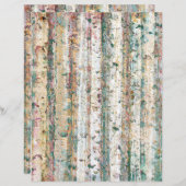 セージ素朴&クリーム樺の木フォレストスクラップブック紙 (正面/裏面)