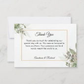 セージ結婚の色合い サンキューカード (正面)