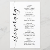 セージ結婚グリーンのウェルカムレター、旅程 (裏面)