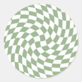 セージ結婚グリーンのコレクシ市松模様にョン ラウンドシール (正面)