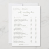 セージ結婚グリーンのシューゲームブライダルシャワーカード 案内状 (正面)