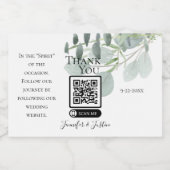 セージ結婚グリーンのミニアルコール結婚式の引き出物 リキュールボトルラベル (シングルラベル)