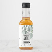 セージ結婚グリーンのミニアルコール結婚式の引き出物 リキュールボトルラベル (正面)