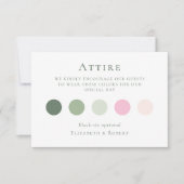 セージ結婚グリーンの衣装ゲストドレスコードカード サンキューカード (正面)