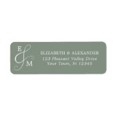 セージ結婚グリーンアンパサンド差出人住所 ラベル (正面)