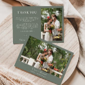 セージ結婚グリーンサンキューカード 招待状