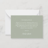 セージ結婚グリーンバジェットリース感謝していユー ノートカード (裏面)