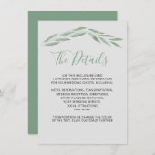 セージ結婚グリーンリー詳細カード、ボタニカルエンクル エンクロージャーカード (正面/裏面)