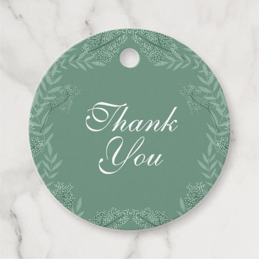 セージ結婚グリーンヴィンテージ植物学 フェイバータグ (正面)