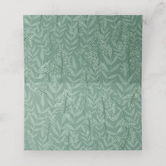 セージ結婚グリーンヴィンテージ植物学 プレイスカード (内部開封)