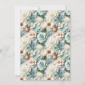 セージ結婚グリーン白花模様エレガント 招待状 (裏面)