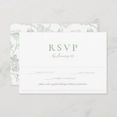 セージ結婚グリーン食品アレルギーダイエット制限 出欠カード (正面/裏面)