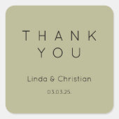 セージ結婚グリーン スクエアシール (正面)