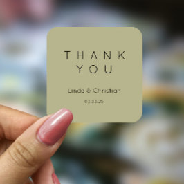 セージ結婚グリーン スクエアシール