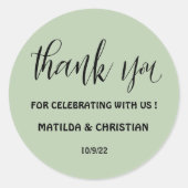 セージ結婚グリーン ラウンドシール (正面)