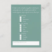 セージ結婚グレイ葉モノグラムの食事オプション エンクロージャーカード (裏面)