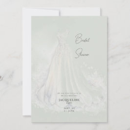 セージ結婚ズドレスブライダルシャワー 招待状