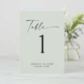 セージ結婚ミニマリストのテーブル番号 招待状 (スタンド正面)