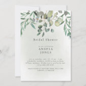 セージ結婚ユーカリブライダルシャワー 招待状 (正面)