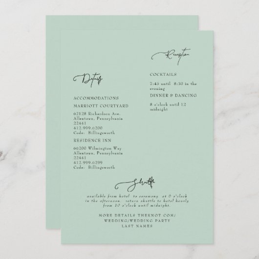 セージ結婚詳細招待状 招待状 (正面/裏面)