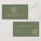 セージ結婚金ゴールド書道花サボテン 名刺 (正面/裏面)