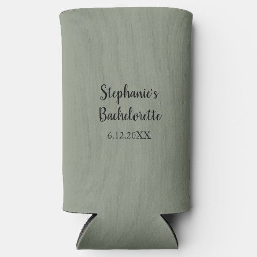 セージ結婚・グリーンのバチェロレッテ名優待贈答品 スリム缶クーラー (正面)