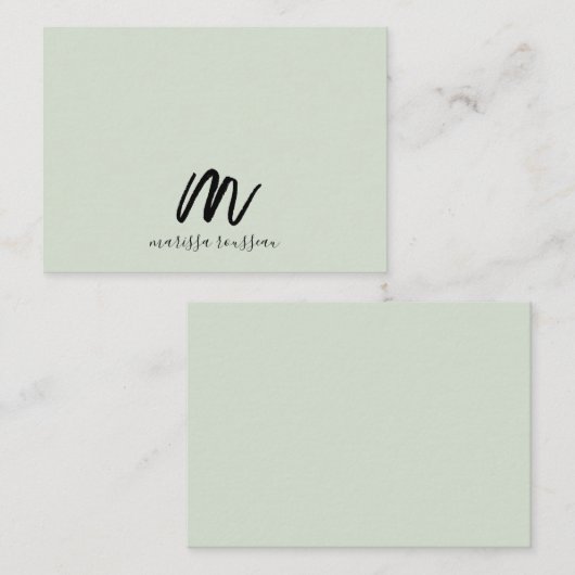 セージ絵を描ブラシスタイルモノグラムスクリプト名 ノートカード (正面/裏面)