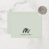 セージ絵を描ブラシスタイルモノグラムスクリプト名 ノートカード (正面/裏面インサイチュ)