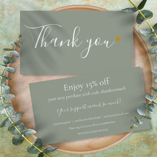 セージ緑ありがとうショッピング割引カード