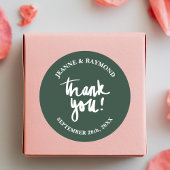 セージ緑ありがとう書道結婚式の好意 ラウンドシール