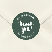 セージ緑ありがとう書道結婚式の好意 ラウンドシール