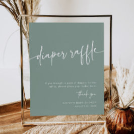 セージ緑おむつラッフルサインモダンボーイ ポスター