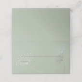 セージ緑とシンプルドードル花 プレイスカード (外部開封)