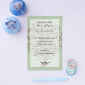 セージ緑とソフトブラウンの様式化エコツリー チラシ (シングル)