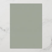 セージ緑とバラエレガント金ゴールド結婚の花 箔招待状 (裏面)