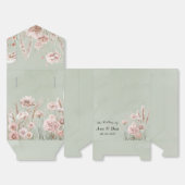 セージ緑とピンクの野結婚花 フェイバーボックス (見開き)