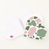 セージ緑とピンクよくはしゃぐの牛プリント ノートブック (内部)