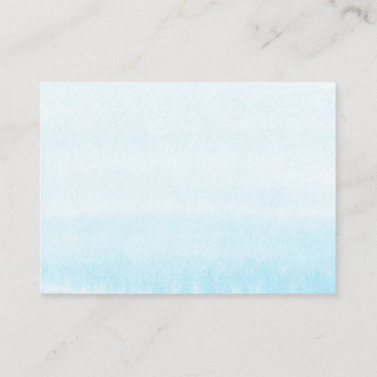 セージ緑とブルータイポグラフィのベビー本 エンクロージャーカード (裏面)