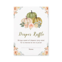 セージ緑と桃のフローラカボチャ赤ちゃんシャワー