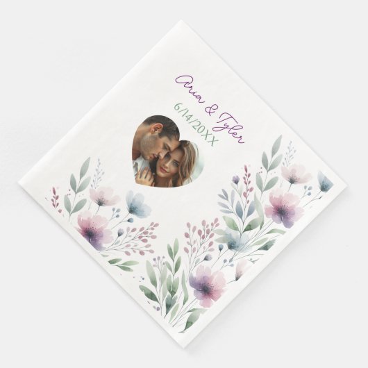 セージ緑と梅の紫の植物結婚の (コーナー)