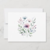 セージ緑と梅の紫の植物結婚の 出欠カード (裏面)