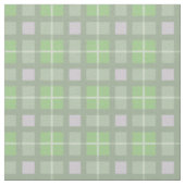 セージ緑と灰色のタータンチェック格子模様デザイン ファブリック (クローズアップ)