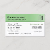 セージ緑と白とイニシャルプロフェッショナル 名刺 (裏面)