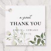 セージ緑と白のフローラ甘い感謝 フェイバータグ (正面)